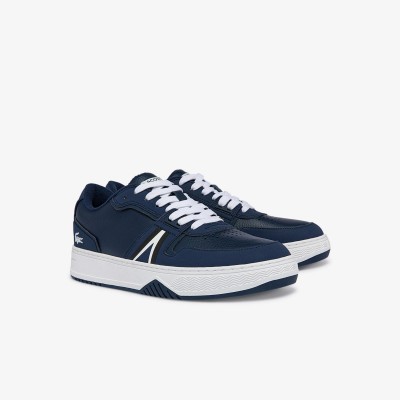 Sneakers L001 homme en cuir avec touche de couleur