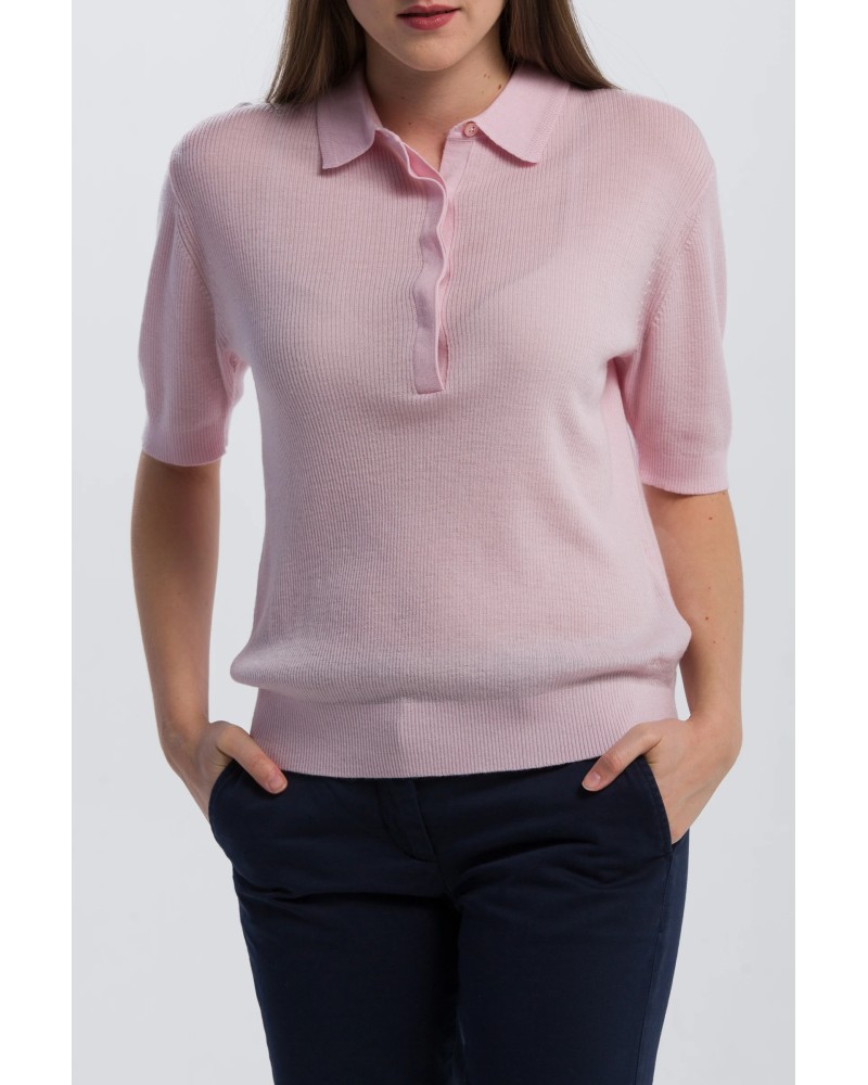 O1. FINE MERINO RIB SS POLO