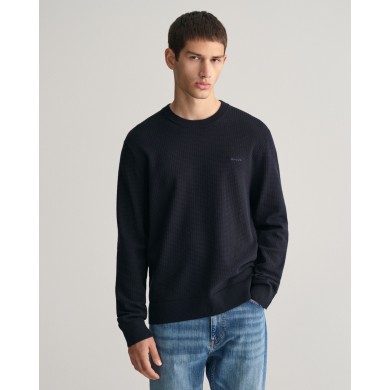 TEXTURED COTTON C-NECK