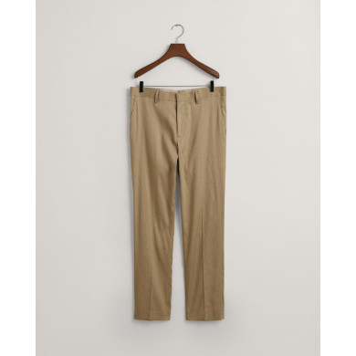 SLIM COT/LINEN SUIT PANTS