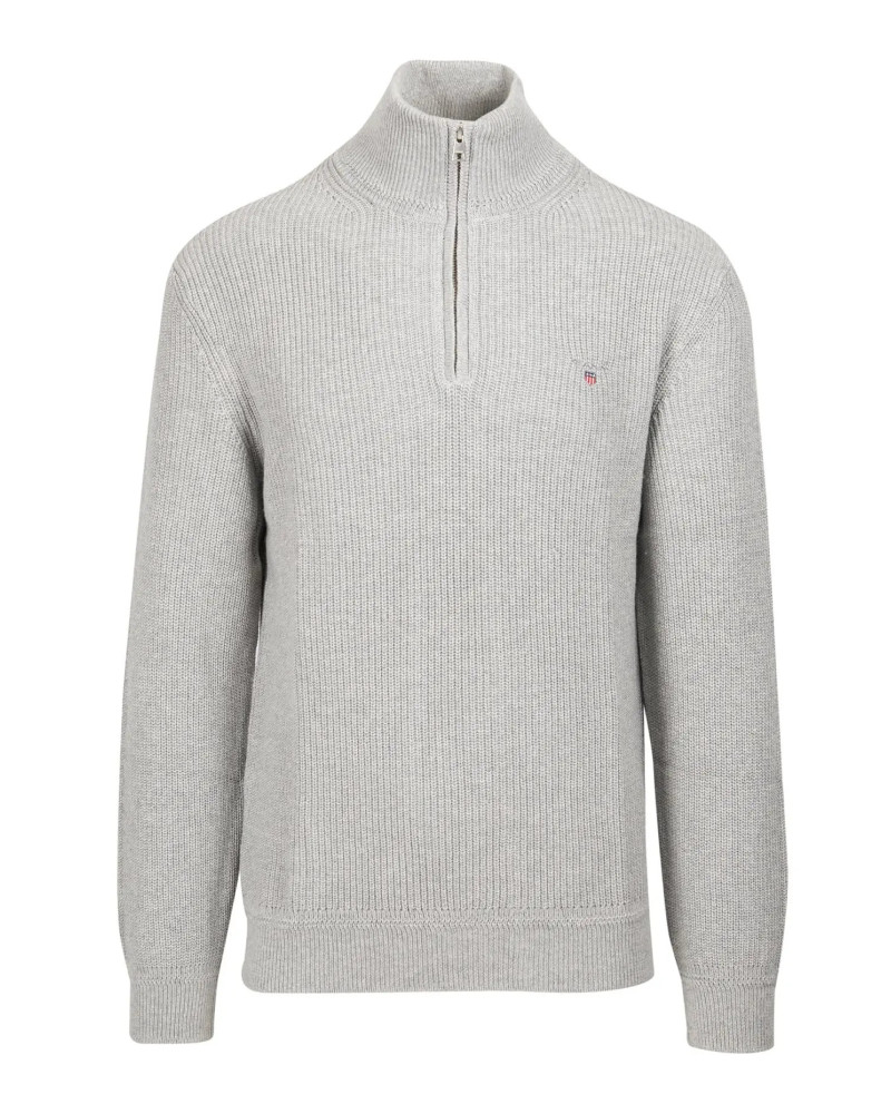 D2. COTTON WOOL RIB HALF ZIP