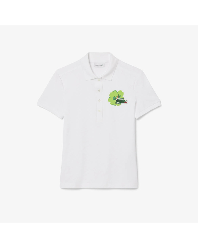 Polo L.12.D en Mini Piqué avec fleur