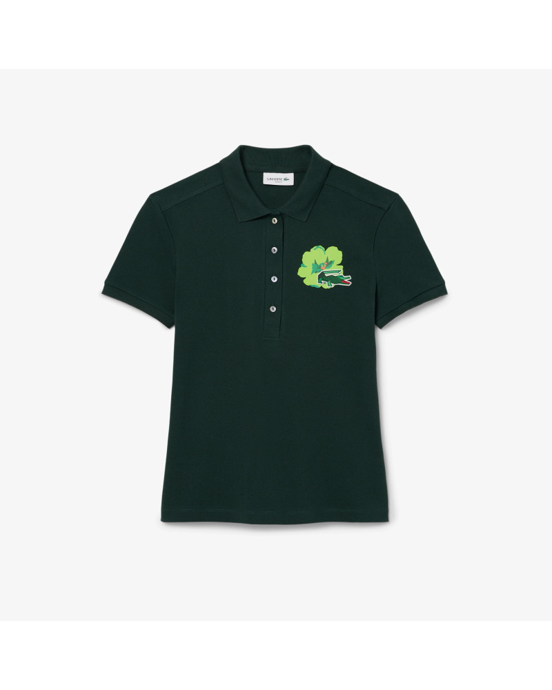 Polo L.12.D en Mini Piqué avec fleur