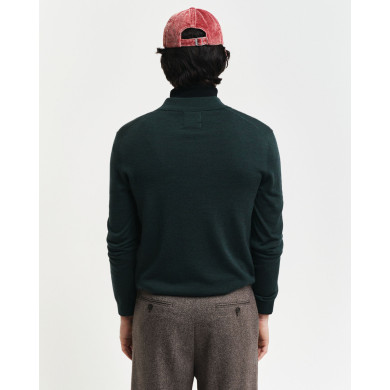 Pull façon polo en laine mérinos extrafine
