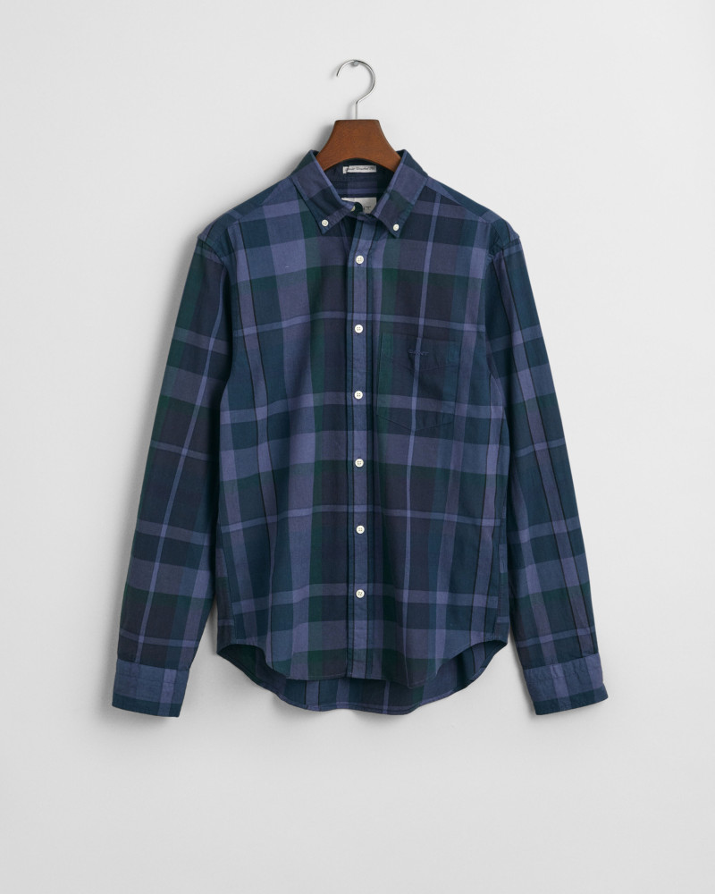 Chemise à carreaux teinte en pièce, coupe standard