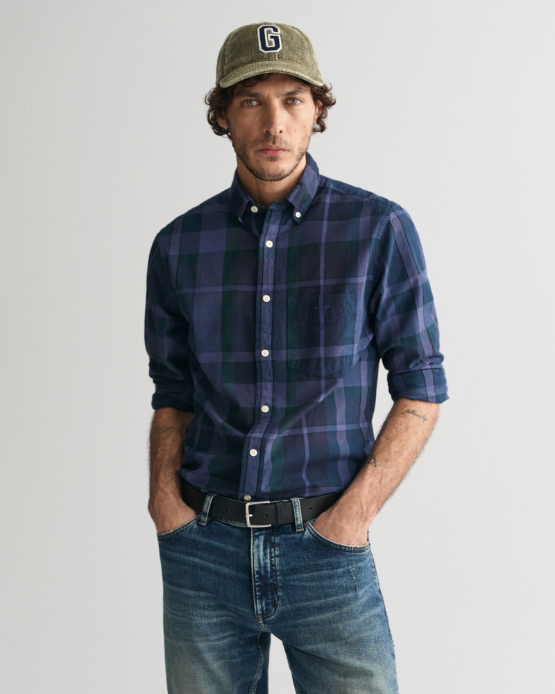 Chemise à carreaux teinte en pièce, coupe standard