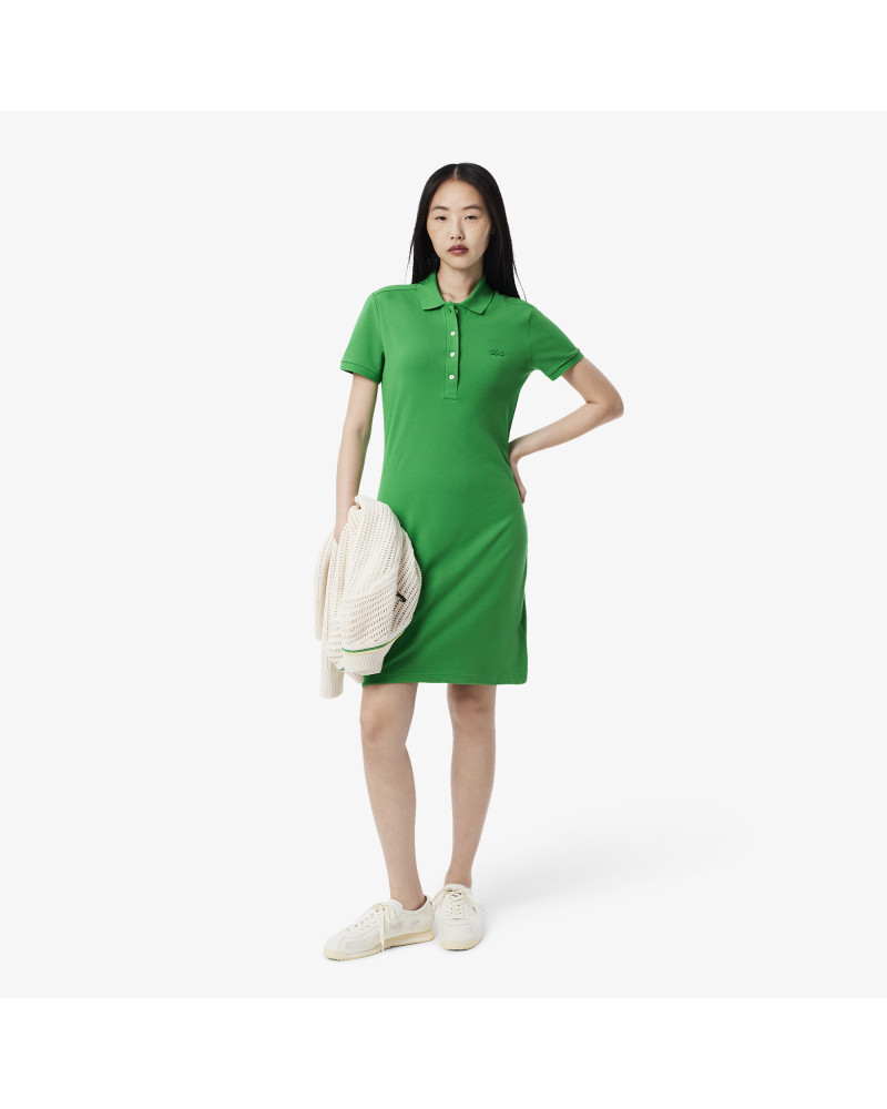 Robe polo slim fit en mini Piqué stretch