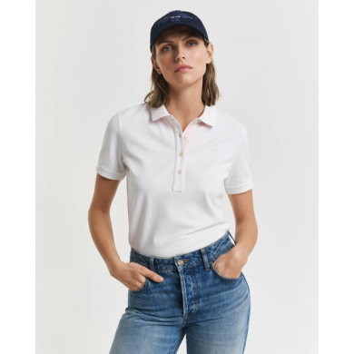 Polo en piqué à col contrasté