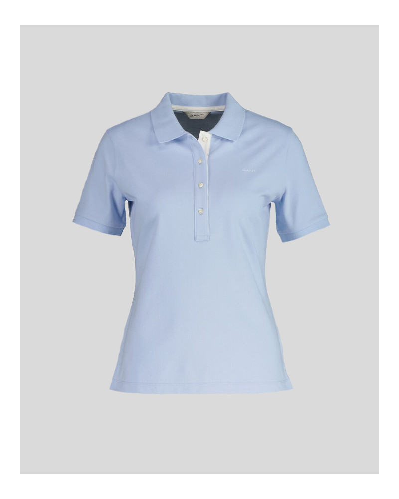 Polo en piqué à col contrasté