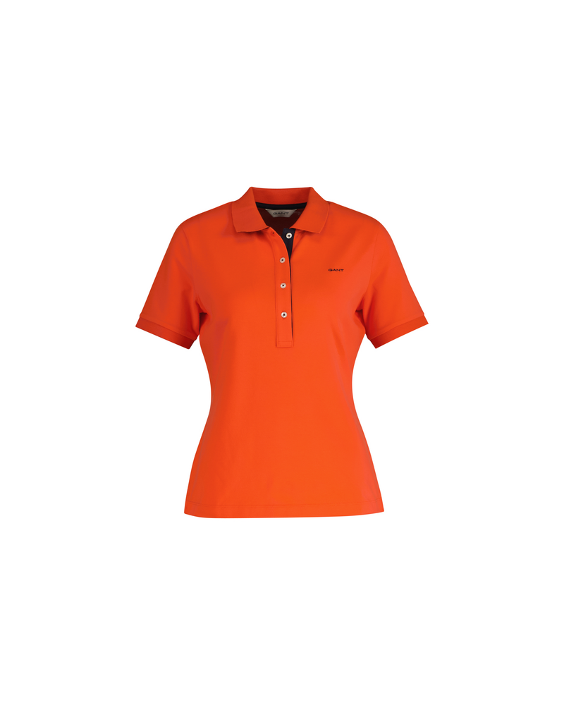 Polo en piqué à col contrasté