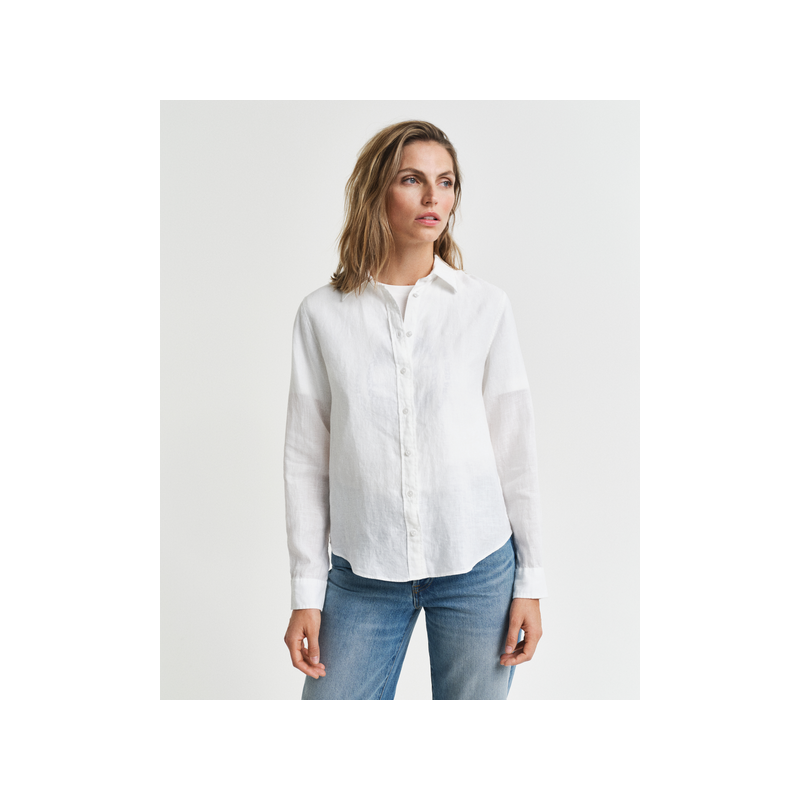 Chemise en lin à rayures coupe décontractée Chemise en lin à rayures coupe décontractée