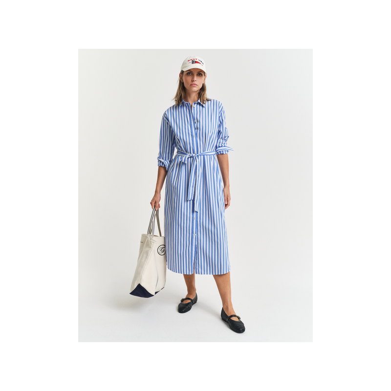 Robe chemise en popeline rayée Robe chemise en popeline rayée