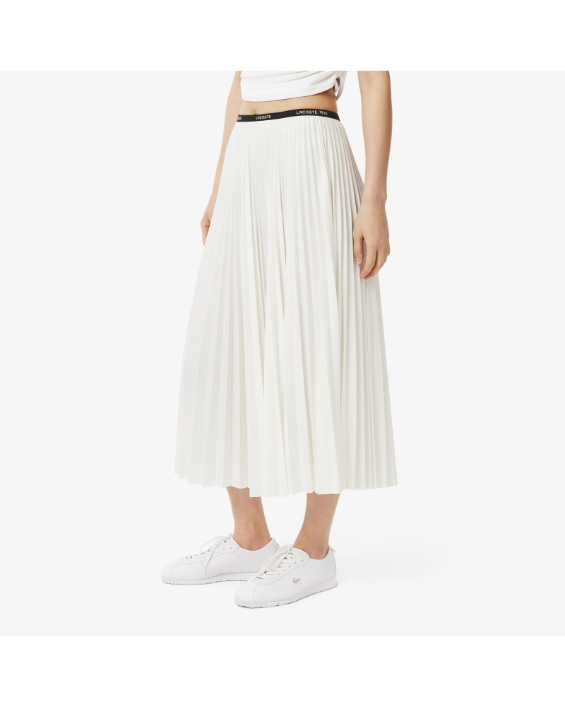 Jupe longue plissée taille élastiquée