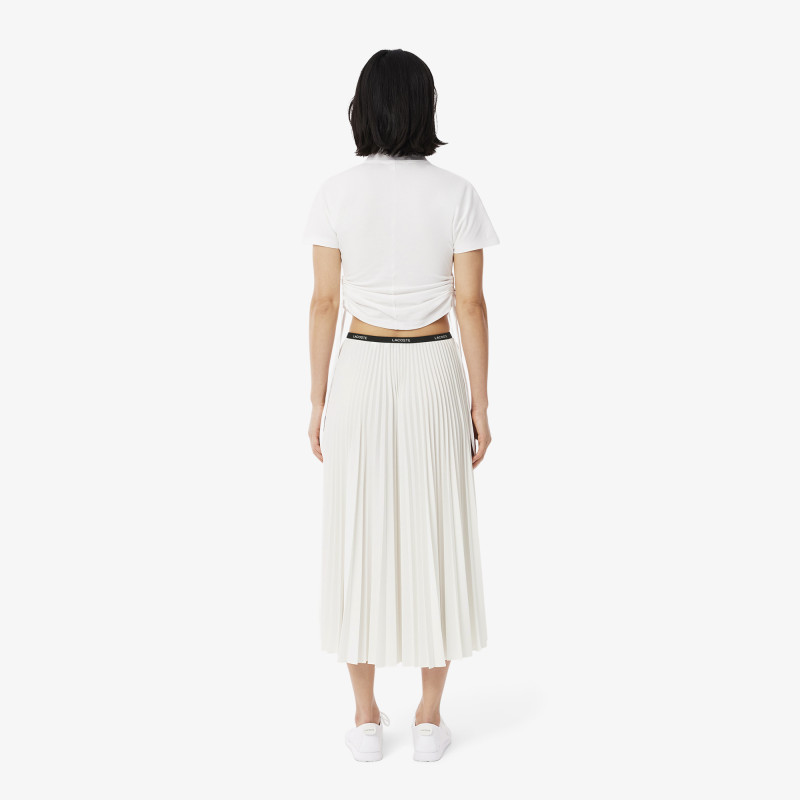 Jupe longue plissée taille élastiquée