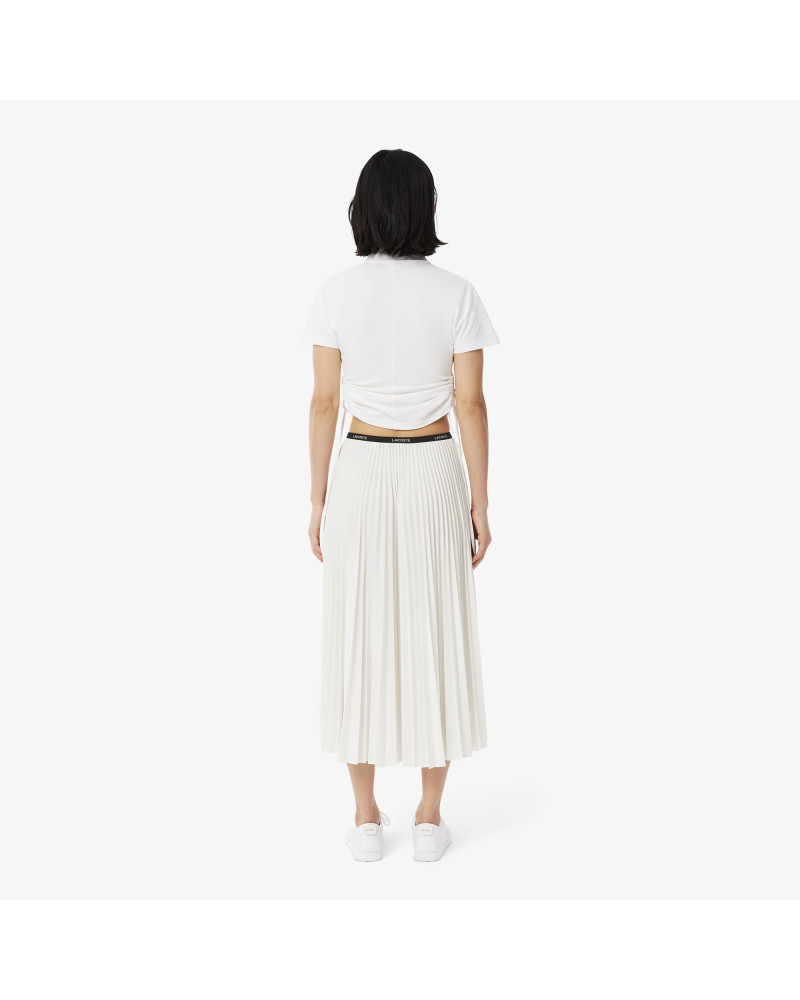 Jupe longue plissée taille élastiquée