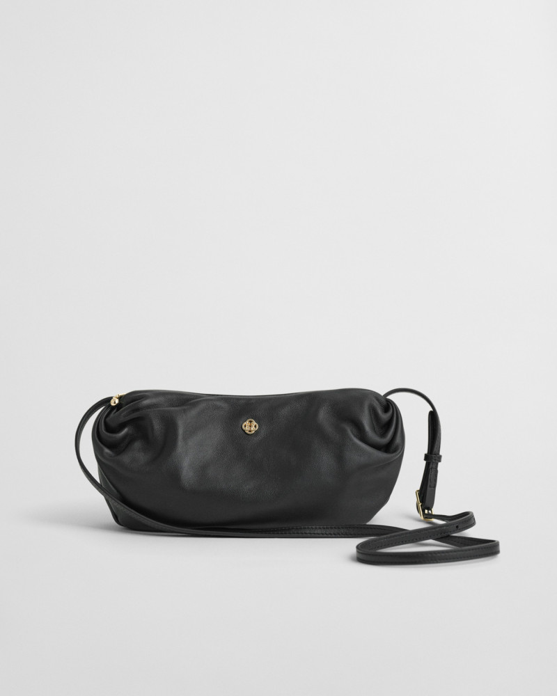Sac à bandoulière en cuir d'agneau froncé
