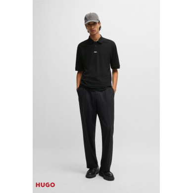 Polo en piqué de coton avec logo imprimé