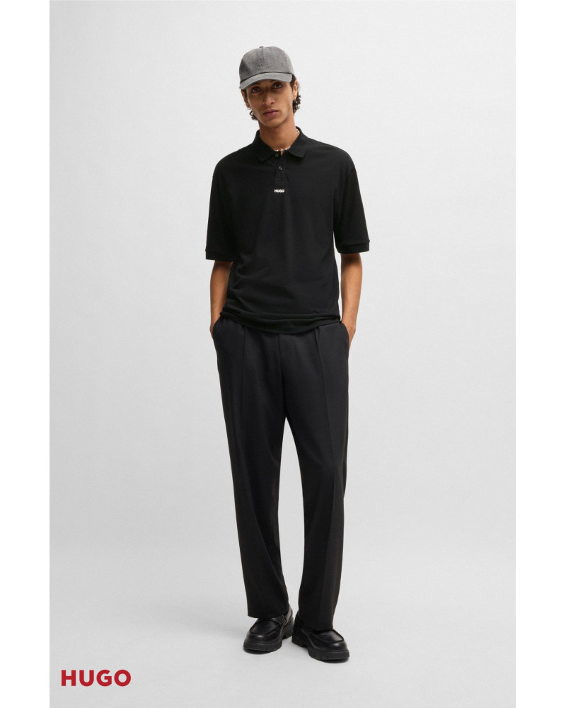 Polo en piqué de coton avec logo imprimé