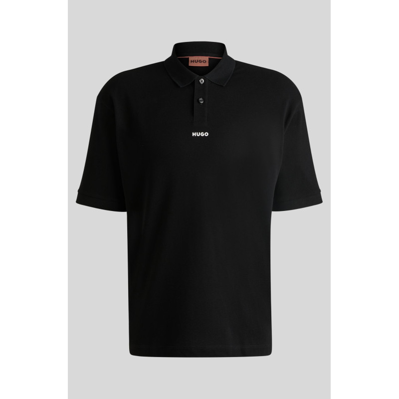 Polo en piqué de coton avec logo imprimé