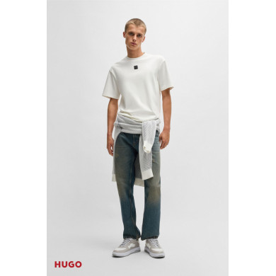 Ceinture en cuir avec passant à logo estampé