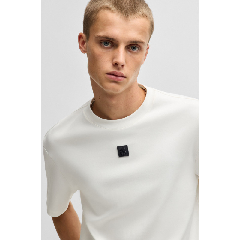 Ceinture en cuir avec passant à logo estampé