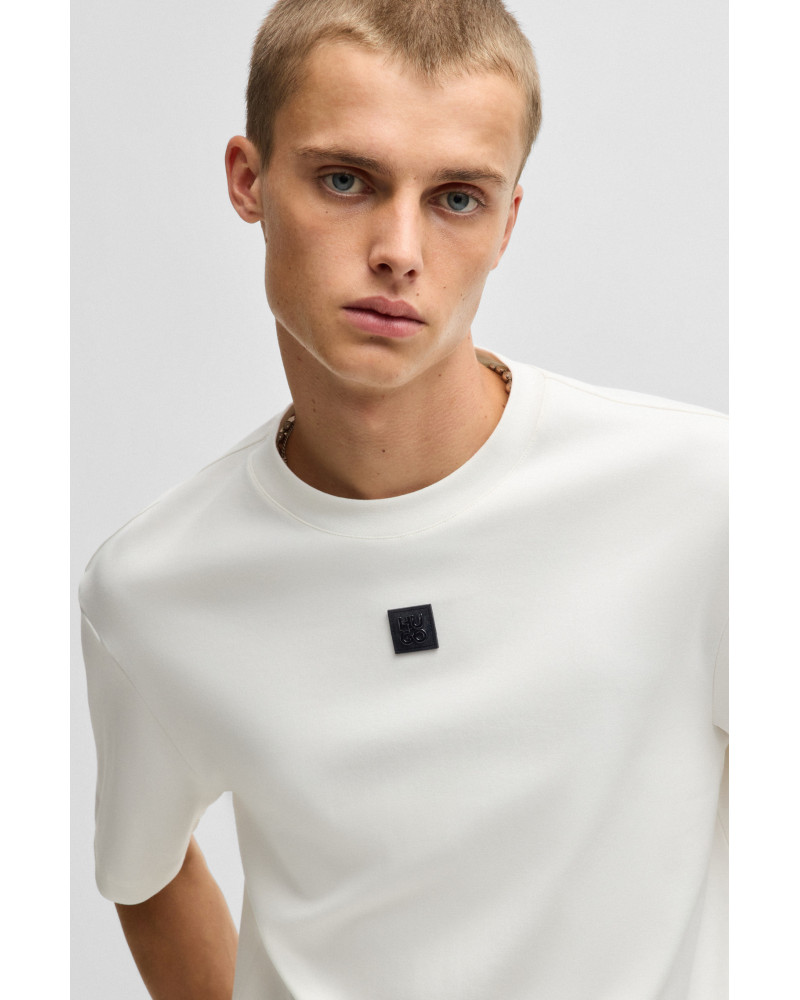 Ceinture en cuir avec passant à logo estampé