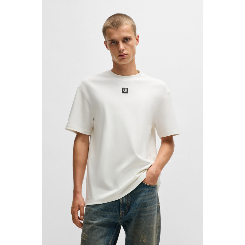 Ceinture en cuir avec passant à logo estampé