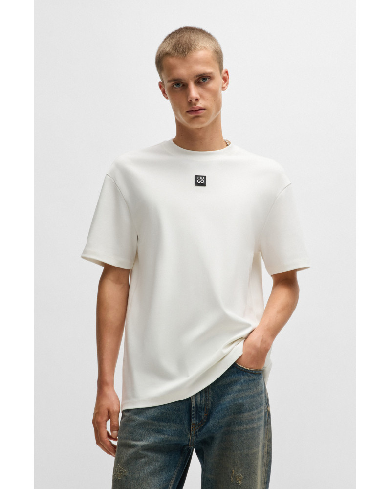 Ceinture en cuir avec passant à logo estampé