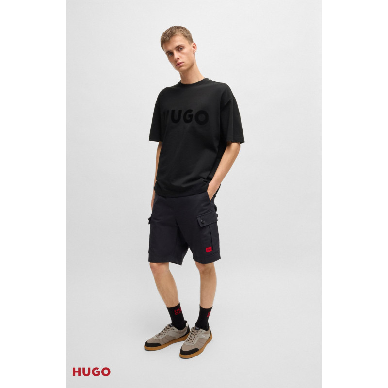 T-shirt en jersey de coton avec logo ton sur ton Hugo T-shirt en jersey de coton avec logo ton sur ton Hugo