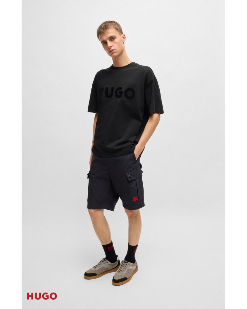 T-shirt en jersey de coton avec logo ton sur ton Hugo