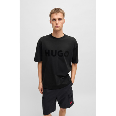 T-shirt en jersey de coton avec logo ton sur ton Hugo
