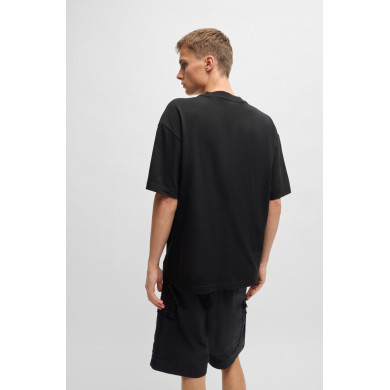 T-shirt en jersey de coton avec logo ton sur ton Hugo