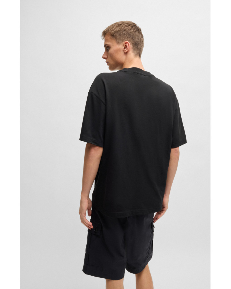 T-shirt en jersey de coton avec logo ton sur ton Hugo