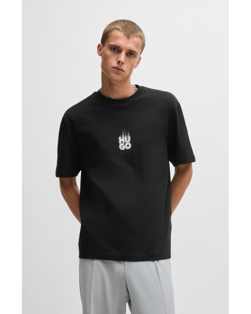 T-shirt en jersey de coton avec logos imprimés