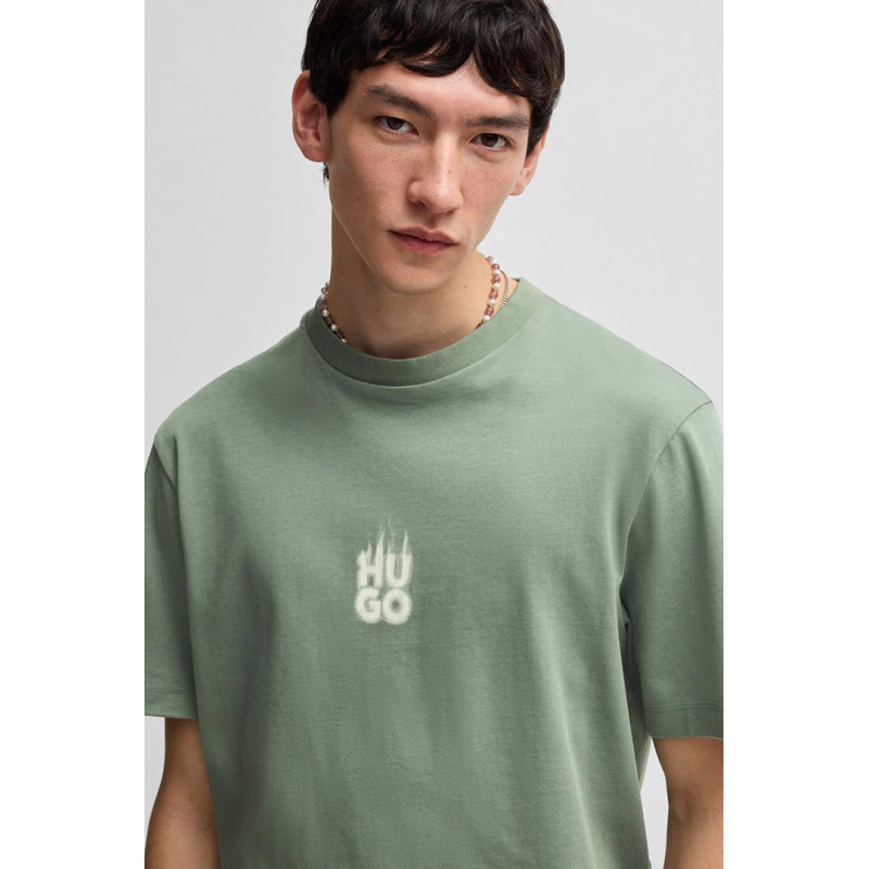 T-shirt à col ras du cou avec logo flamme