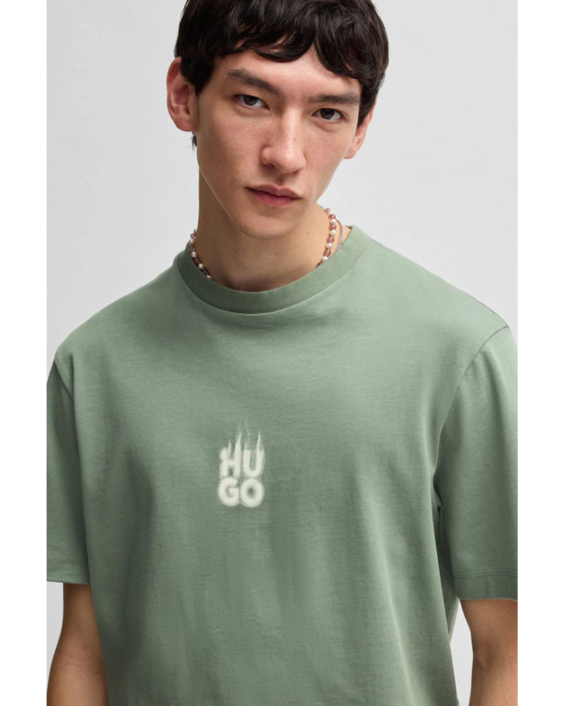 T-shirt à col ras du cou avec logo flamme