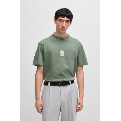 T-shirt à col ras du cou avec logo flamme