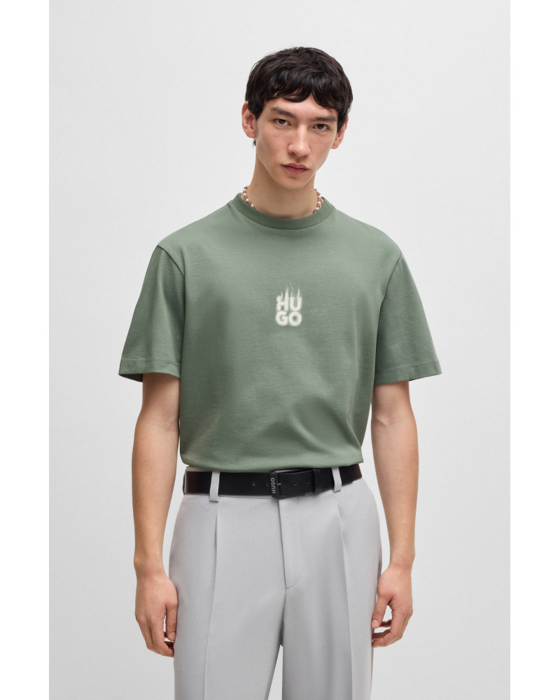 T-shirt à col ras du cou avec logo flamme