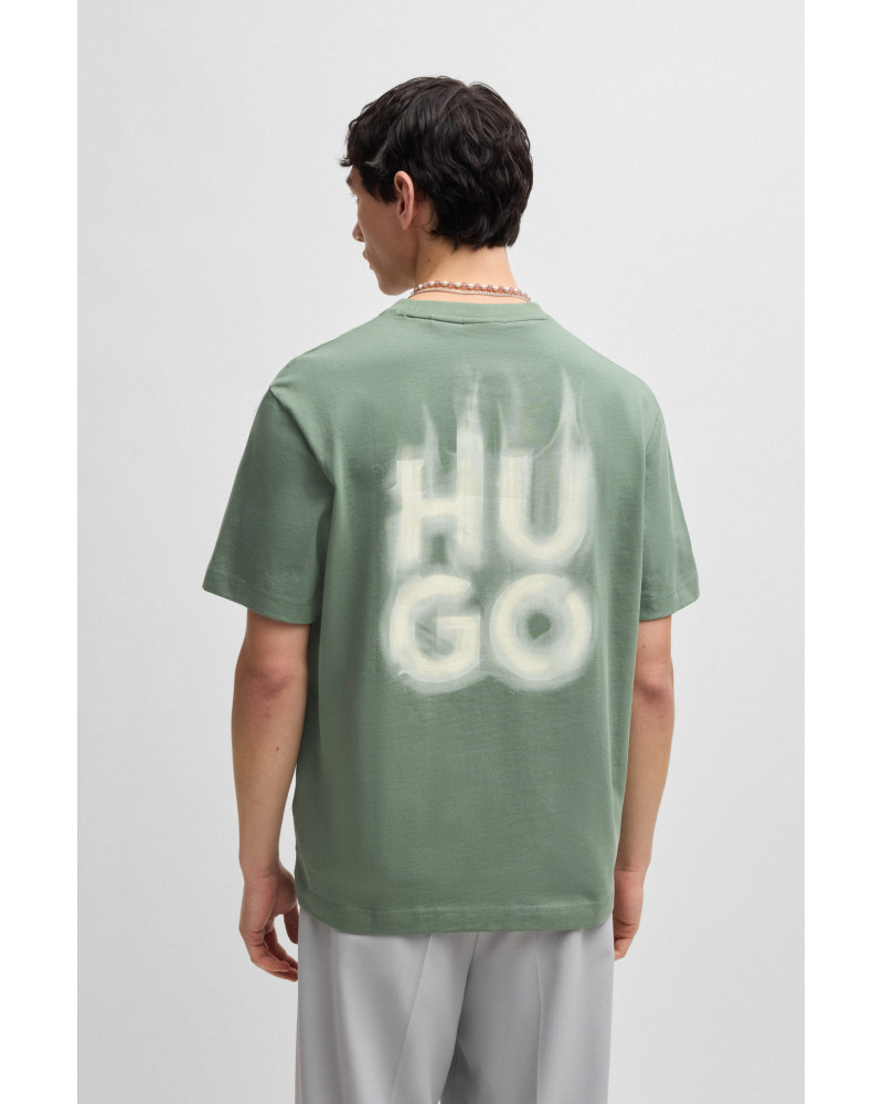 T-shirt à col ras du cou avec logo flamme