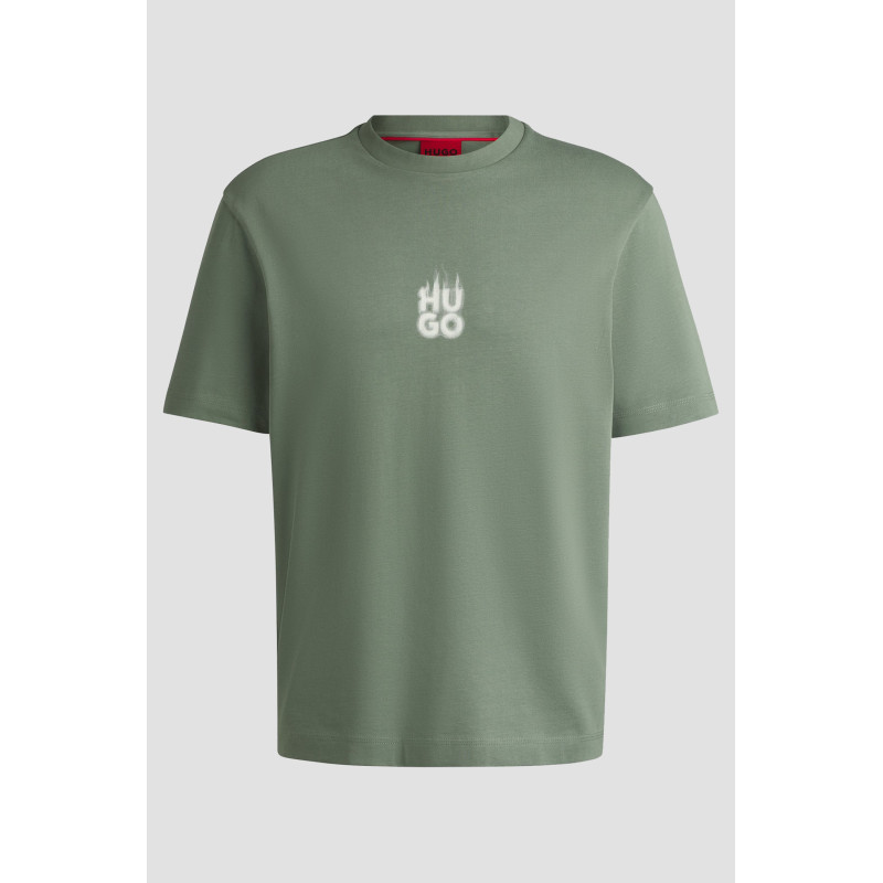 T-shirt à col ras du cou avec logo flamme