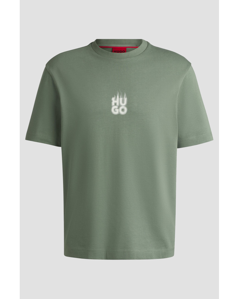 T-shirt à col ras du cou avec logo flamme