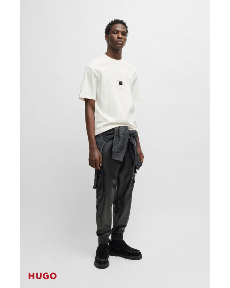 Polo en piqué de coton avec logo imprimé