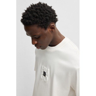 Polo en piqué de coton avec logo imprimé