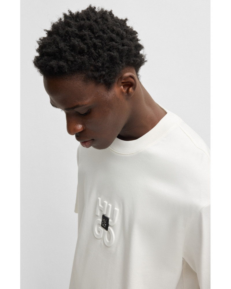 Polo en piqué de coton avec logo imprimé