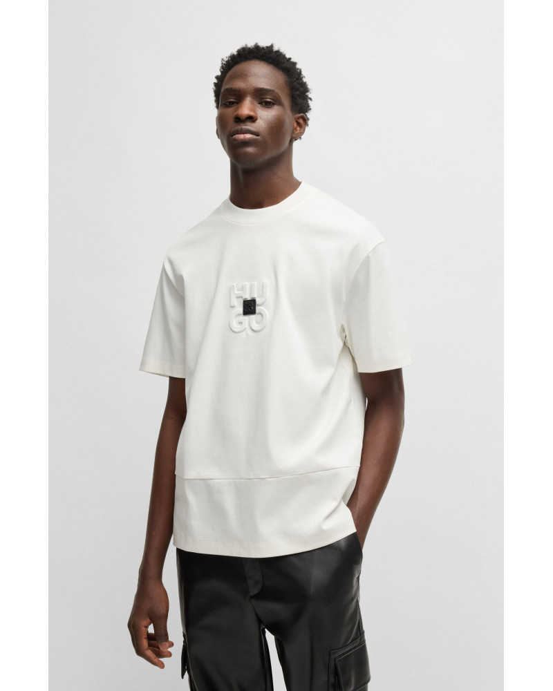 Polo en piqué de coton avec logo imprimé
