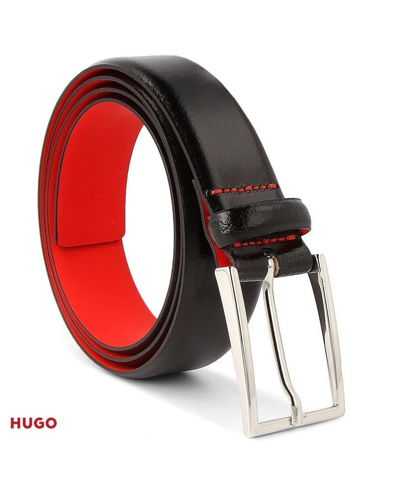 Ceinture Gavrilo en cuir grainé noir