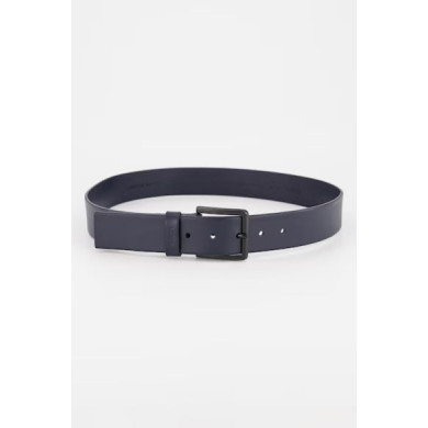 Ceinture en cuir italien avec passant à logo estampé