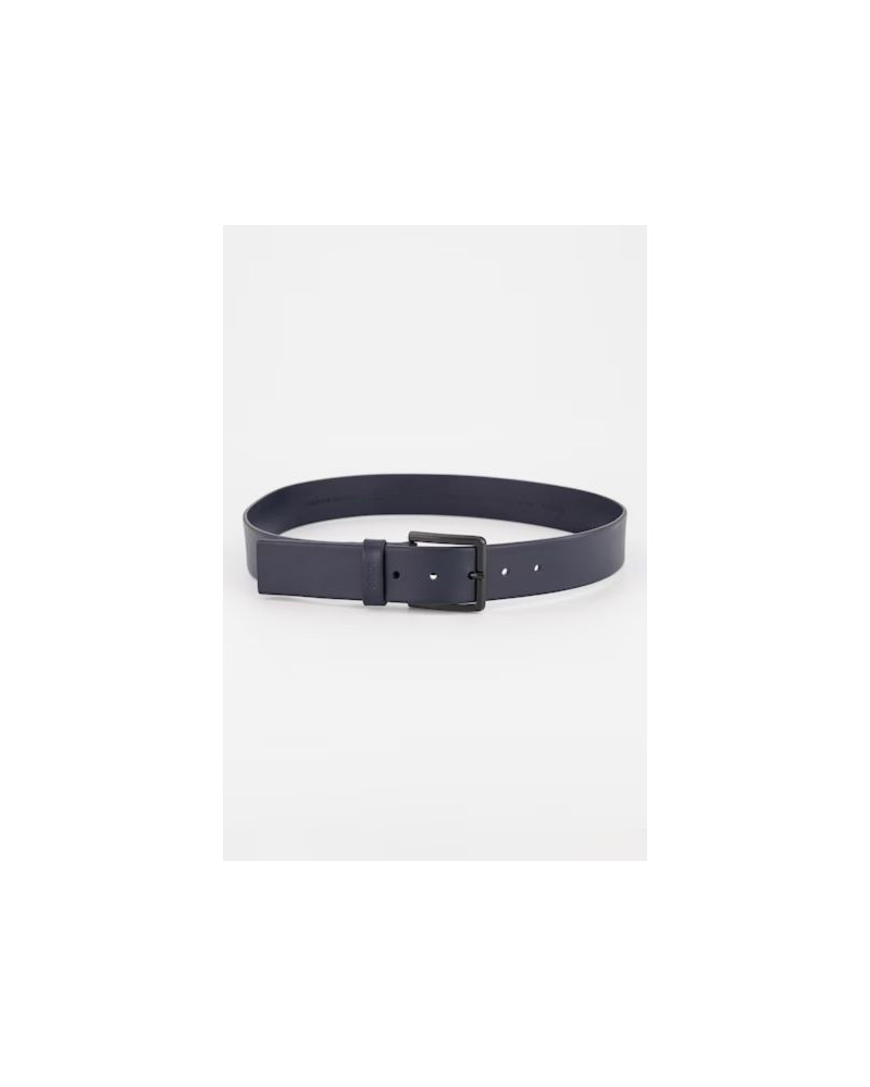 Ceinture en cuir italien avec passant à logo estampé