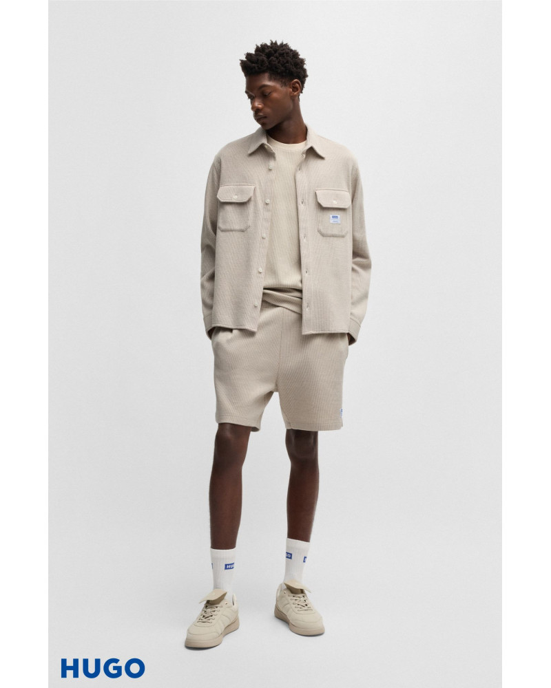 Veste-chemise oversize à manches longues et rayures