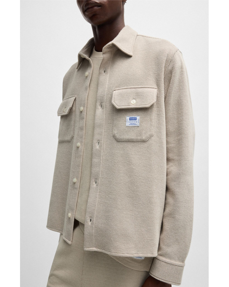 Veste-chemise oversize à manches longues et rayures